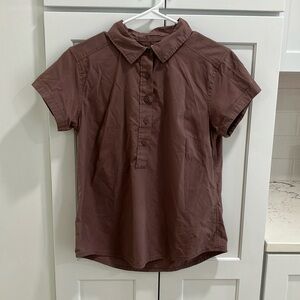 REI Co-op Women's Purple Wilderness Hiking Camping Polo Short Sleeve Shirt Top